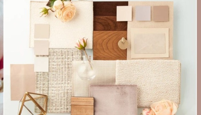 A mood board showcasing designer services at a furniture store in Canonsburg, PA